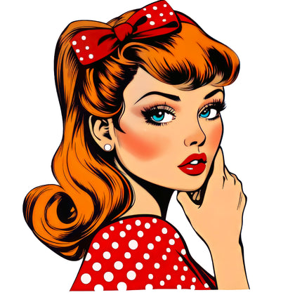 Comic Cartoon Woman 100% Cotton Fabric Panel Block BB274