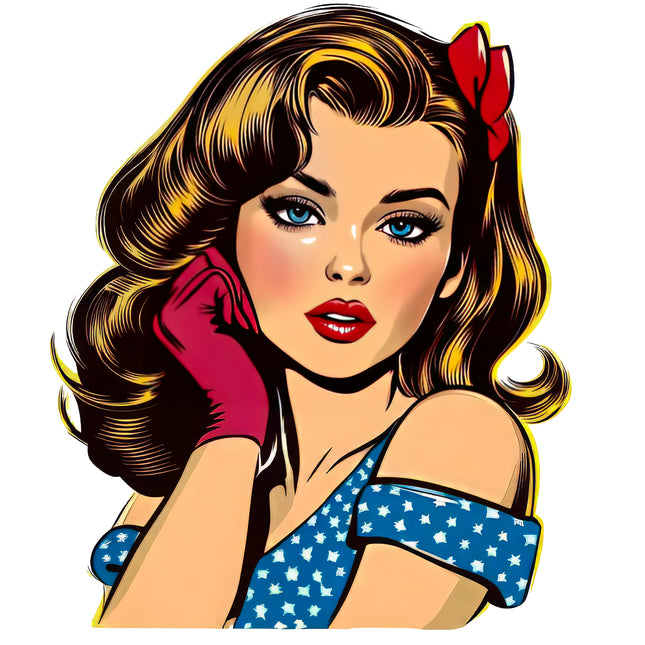 Comic Cartoon Woman 100% Cotton Fabric Panel Block BB283