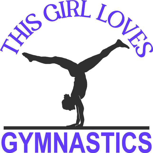 This Girl Loves Gymnastics 100% Cotton Fabric Panel Block BB3000
