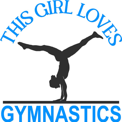 This Girl Loves Gymnastics 100% Cotton Fabric Panel Block BB3001