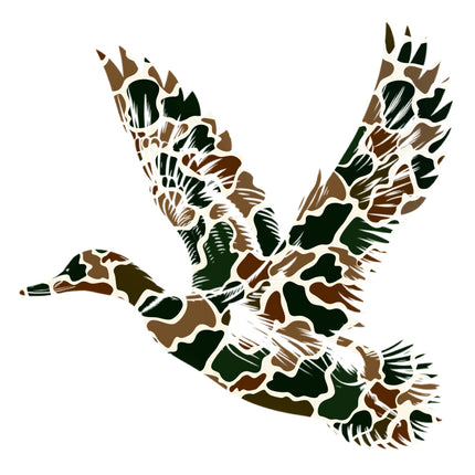 Camouflage-patterned duck quilt panel