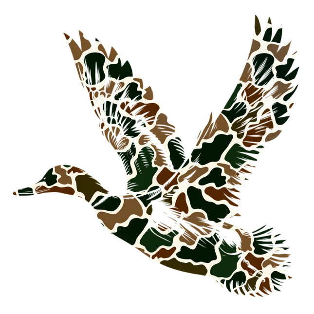 Camouflage-patterned duck quilt panel