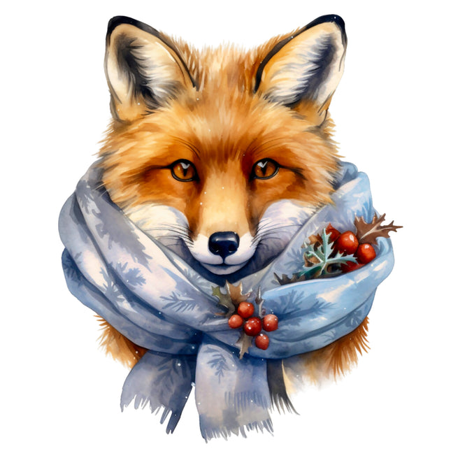 Winter Fox 100% Cotton Fabric Panel Block BB3569
