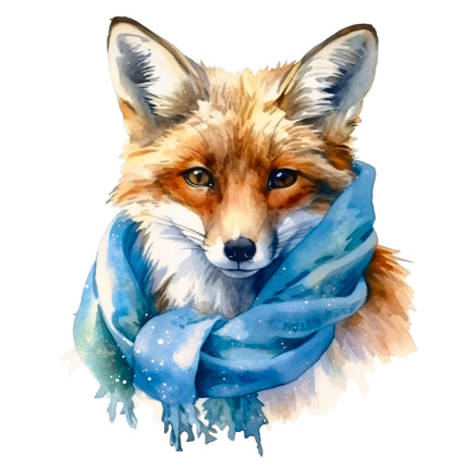 Winter Fox 100% Cotton Fabric Panel Block BB3571