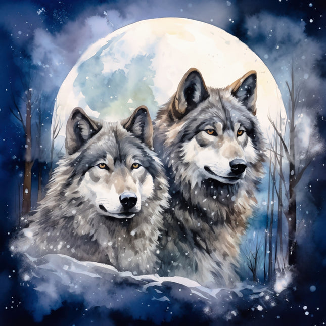wolves fabric panel for quilting