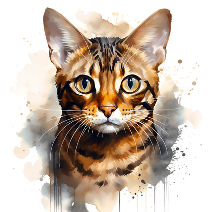 Bengal Cat 100% Cotton Fabric Panel Block BB4007