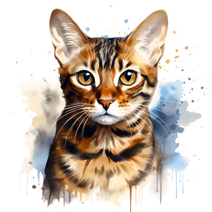 Bengal Cat 100% Cotton Fabric Panel Block BB4008