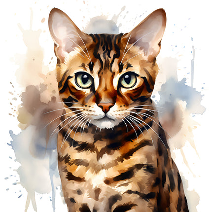 Bengal Cat 100% Cotton Fabric Panel Block BB4009