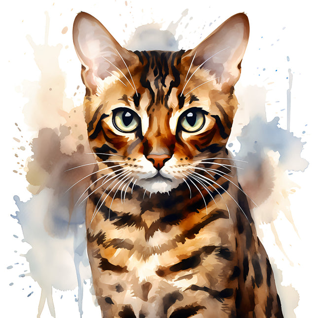 Bengal Cat 100% Cotton Fabric Panel Block BB4009