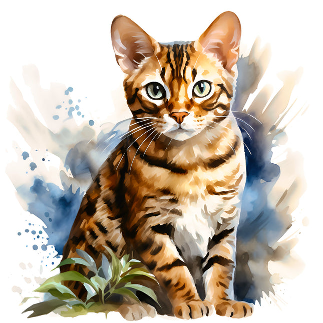 Bengal Cat 100% Cotton Fabric Panel Block BB4012