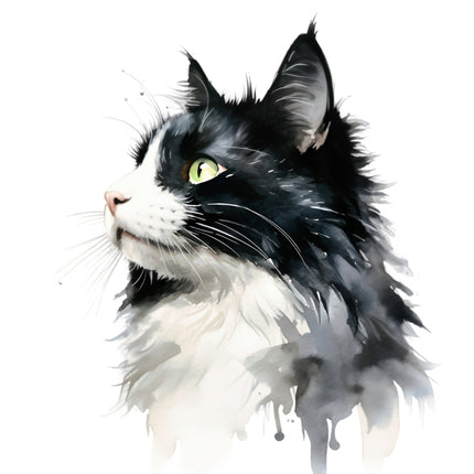 tuxedo cat cotton fabric panel