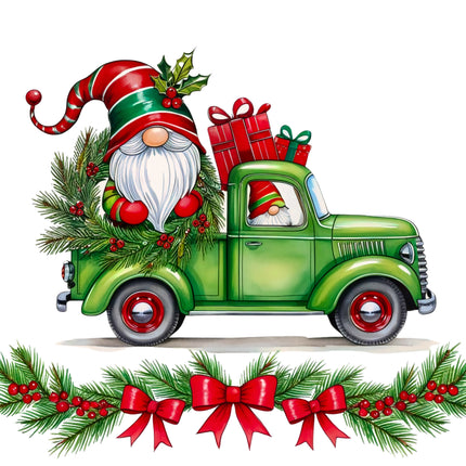 Christmas Gnome 100% Cotton Fabric Panel Block BB402