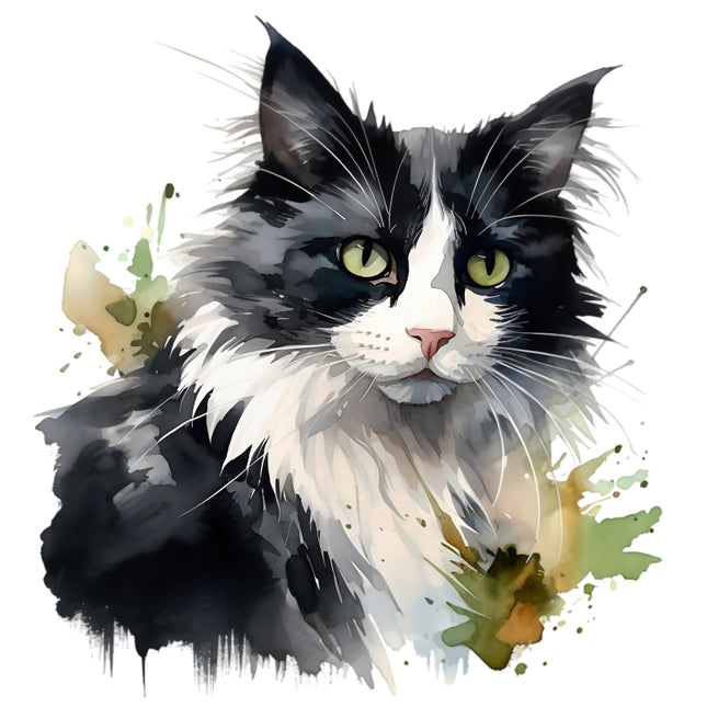 tuxedo cat cotton fabric panel