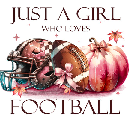 Just A Girl Who Loves Football 100% Cotton Fabric Panel Block BB600