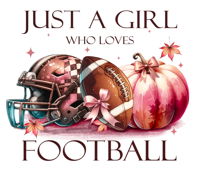 Just A Girl Who Loves Football 100% Cotton Fabric Panel Block BB600