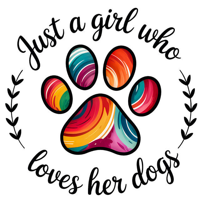 Just A Girl Who Loves Her Dogs 100% Cotton Fabric Panel Block BB604