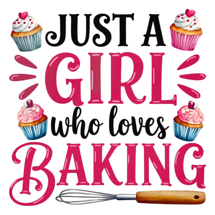 Just A Girl Who Loves Baking 100% Cotton Fabric Panel Block BB744