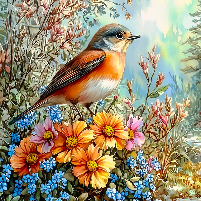 Flowers & Robin 100% Cotton Fabric Panel Block BB777