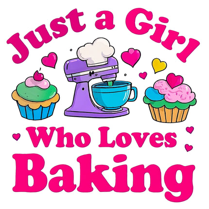 Just A Girl Who Loves Baking 100% Cotton Fabric Panel Block BB795