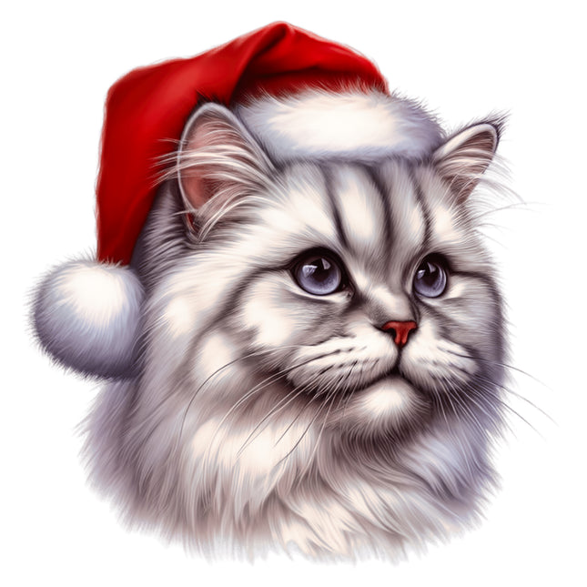 Christmas Cat 100% Cotton Fabric Panel Block BB80