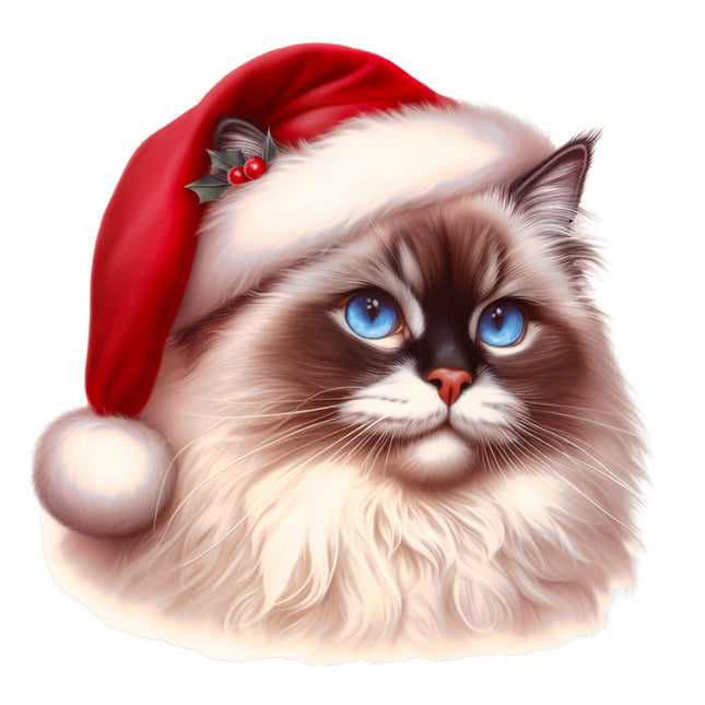 Christmas Cat 100% Cotton Fabric Panel Block BB82