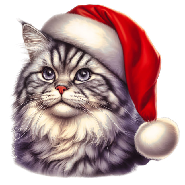 Christmas Cat 100% Cotton Fabric Panel Block BB84