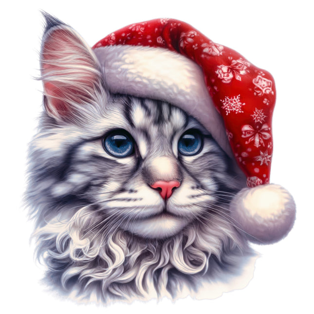 Christmas cat cotton quilt panel