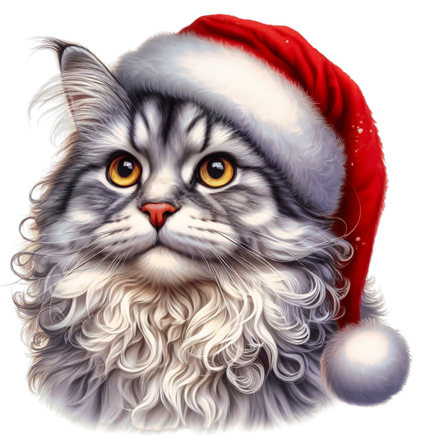 Christmas Cat 100% Cotton Fabric Panel Block BB86