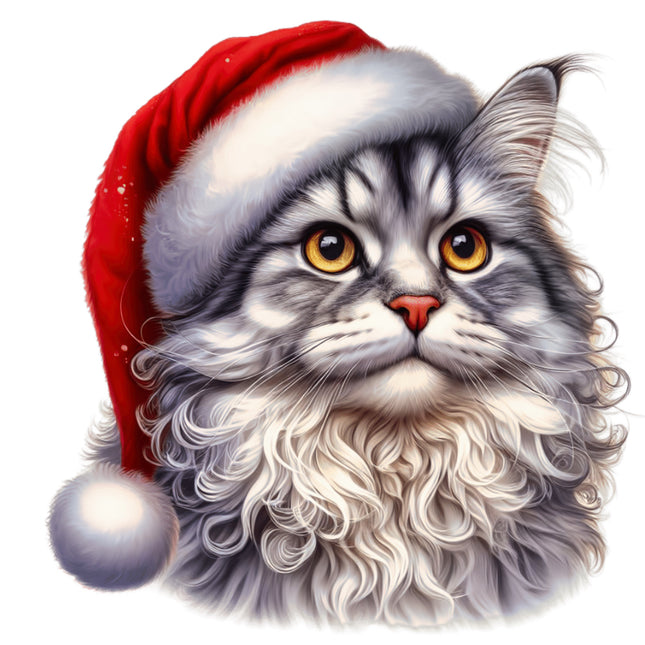 Christmas cat cotton quilt panel