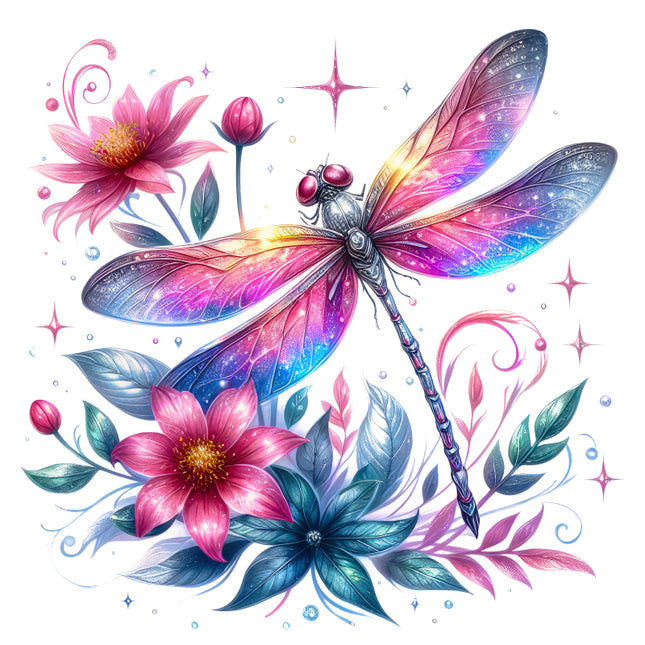 Colorful dragonfly fabric panel