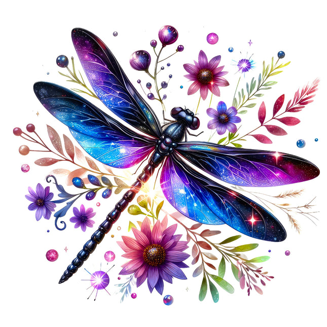 Colorful dragonfly fabric panel