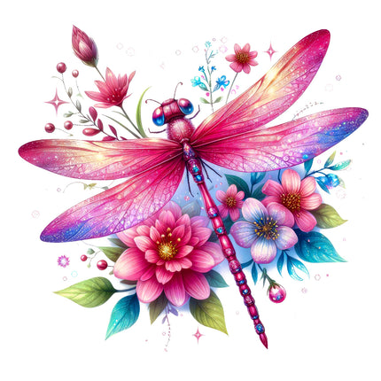 Colorful dragonfly fabric panel