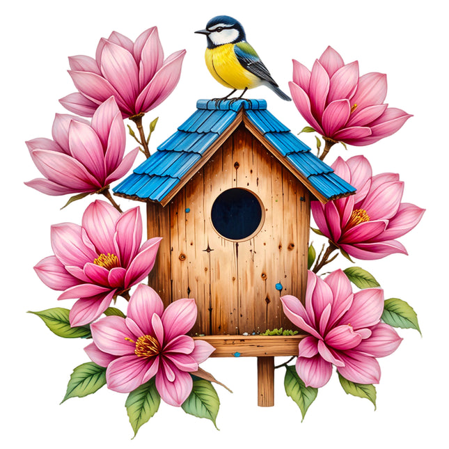Birdhouse 100% Cotton Fabric Panel Block BH6