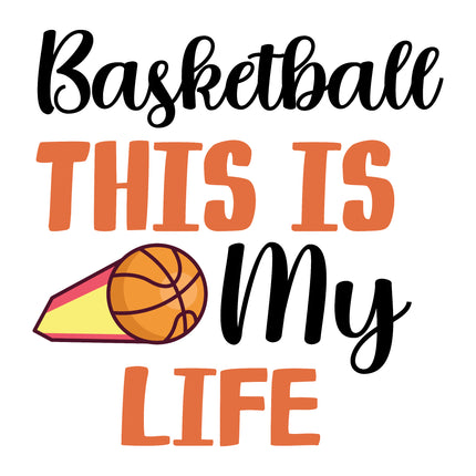 Basketball This is my Life 100% Cotton Fabric Panel Block M2325