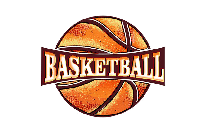 Basketball 100% Cotton Fabric Panel Block A389