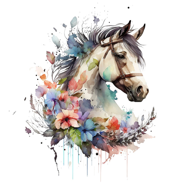 A digitally printed 100% cotton fabric panel featuring a horse