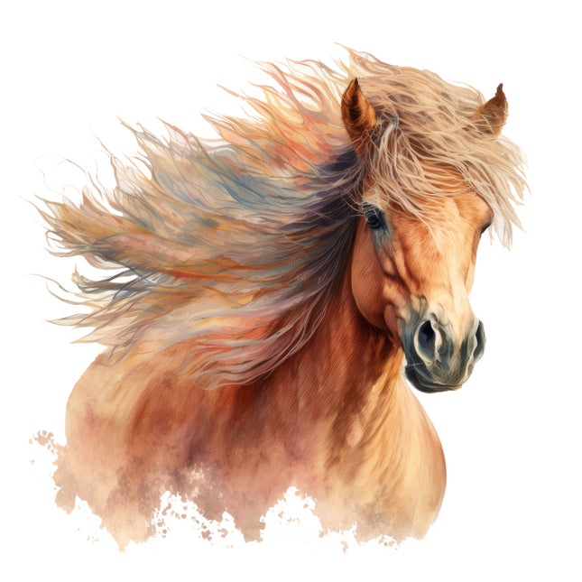 horse with flowing mane fabric panel