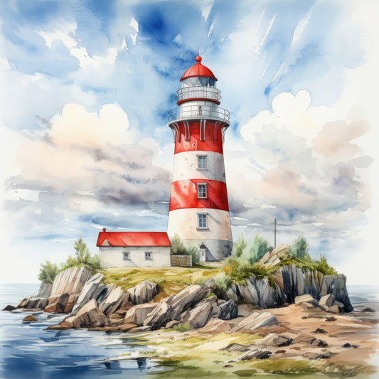 Lighthouse 100% Cotton Fabric Panel Block | Quilting Sewing Square C3998