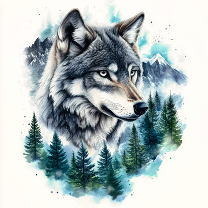 Wolf quilt panel