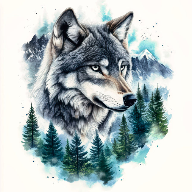 Wolf quilt panel