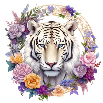 White tiger quilt block