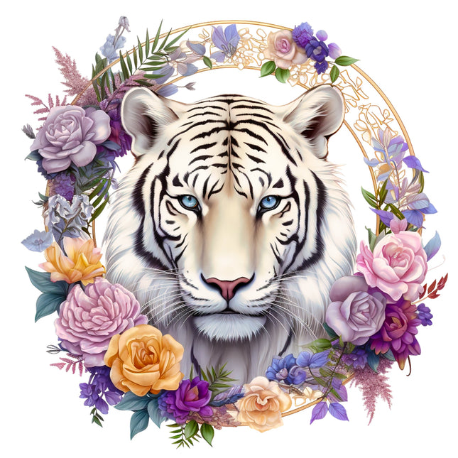 White tiger quilt block