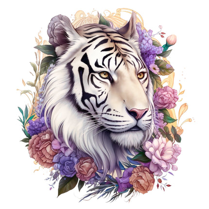 White tiger fabric panel