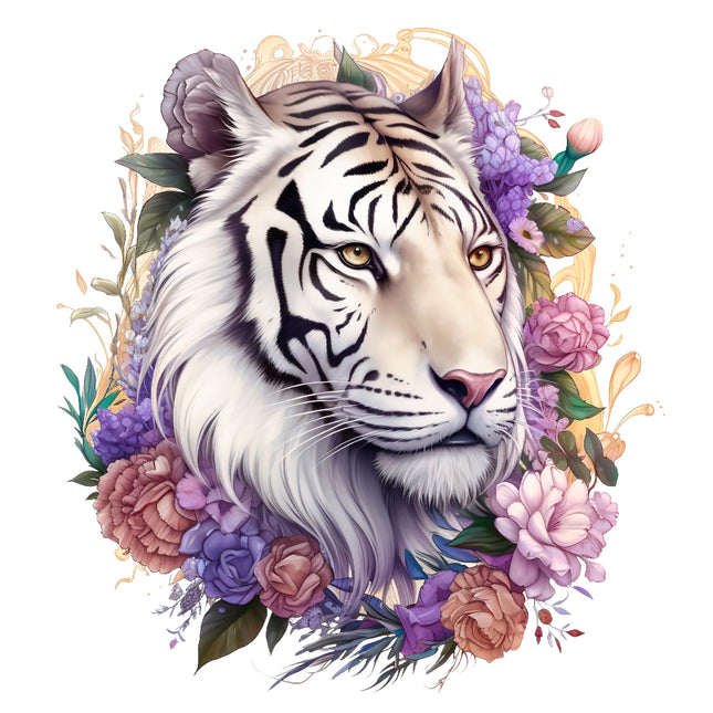 White tiger fabric panel