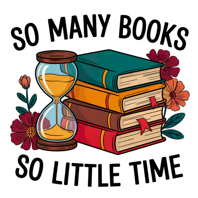 So Many Books So Little Time 100% Cotton Fabric Panel Block CC175