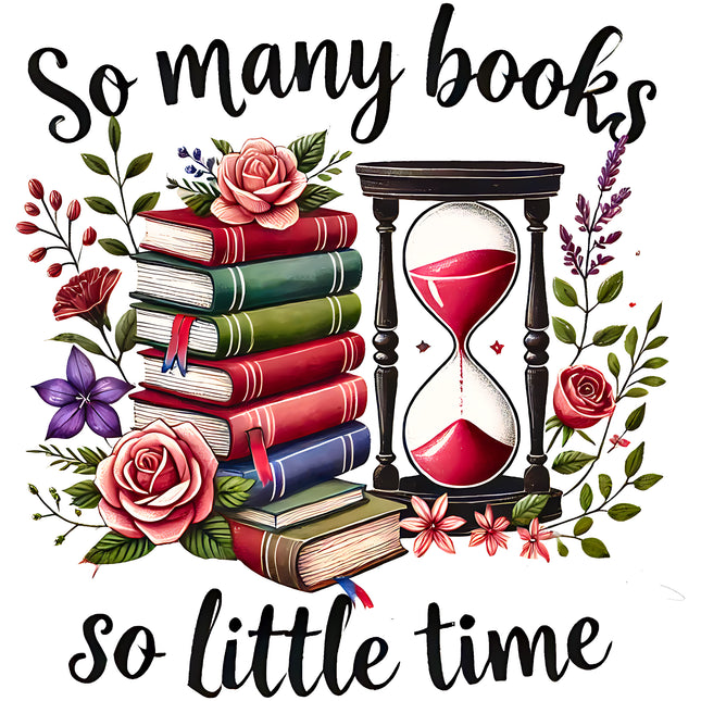 So Many Books So Little Time 100% Cotton Fabric Panel Block CC179