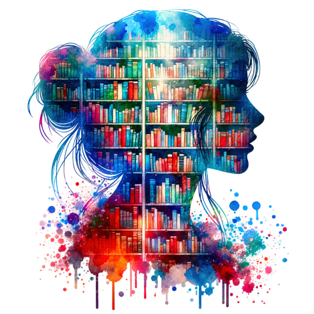 books cotton fabric panel