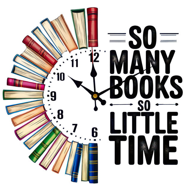 So Many Books So Little Time 100% Cotton Fabric Panel Block CC184