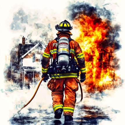 Firefighter quilt panel