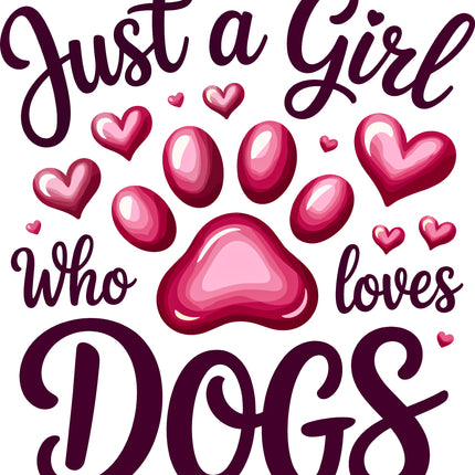 Just A Girl Who Loves Dogs 100% Cotton Fabric Panel Block CC214